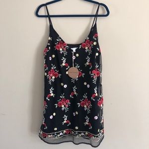 Honey Punch Embroidered Mini Dress